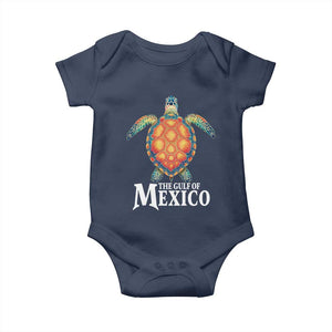 The Gulf Of Mexico Baby Onesie Sea Turtle Graphic Forever Never Forget TS02 Navy Print Your Wear