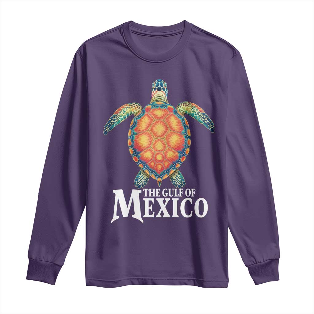 The Gulf Of Mexico Long Sleeve Shirt Sea Turtle Graphic Forever Never Forget TS02 Purple Print Your Wear