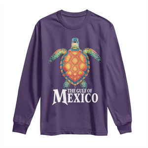 The Gulf Of Mexico Long Sleeve Shirt Sea Turtle Graphic Forever Never Forget TS02 Purple Print Your Wear