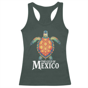 The Gulf Of Mexico Racerback Tank Top Sea Turtle Graphic Forever Never Forget TS02 Dark Forest Green Print Your Wear