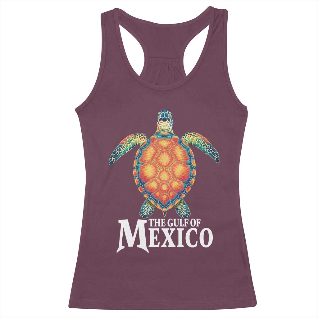 The Gulf Of Mexico Racerback Tank Top Sea Turtle Graphic Forever Never Forget TS02 Maroon Print Your Wear