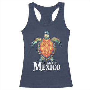 The Gulf Of Mexico Racerback Tank Top Sea Turtle Graphic Forever Never Forget TS02 Navy Print Your Wear