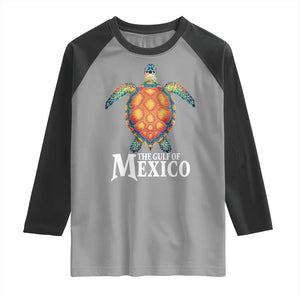 The Gulf Of Mexico Raglan Shirt Sea Turtle Graphic Forever Never Forget TS02 Sport Gray Black Print Your Wear