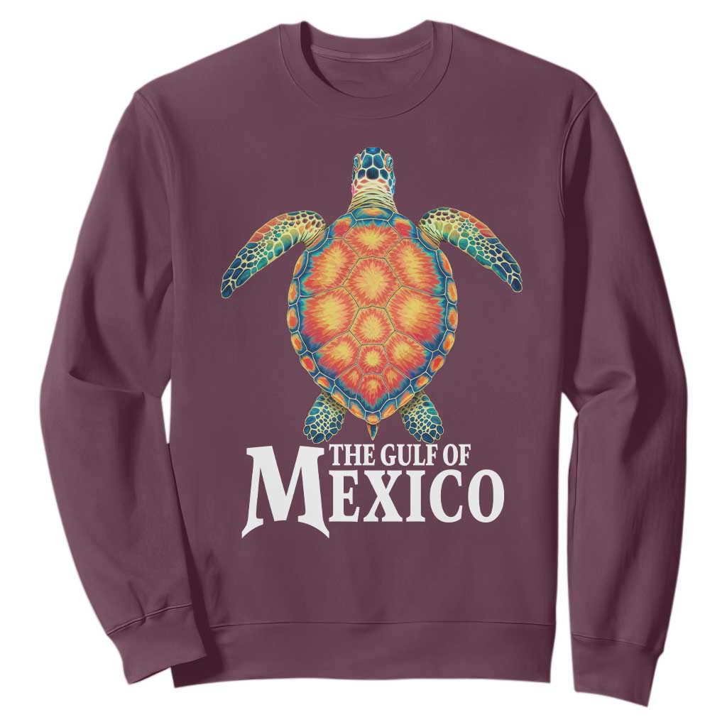 The Gulf Of Mexico Sweatshirt Sea Turtle Graphic Forever Never Forget TS02 Maroon Print Your Wear
