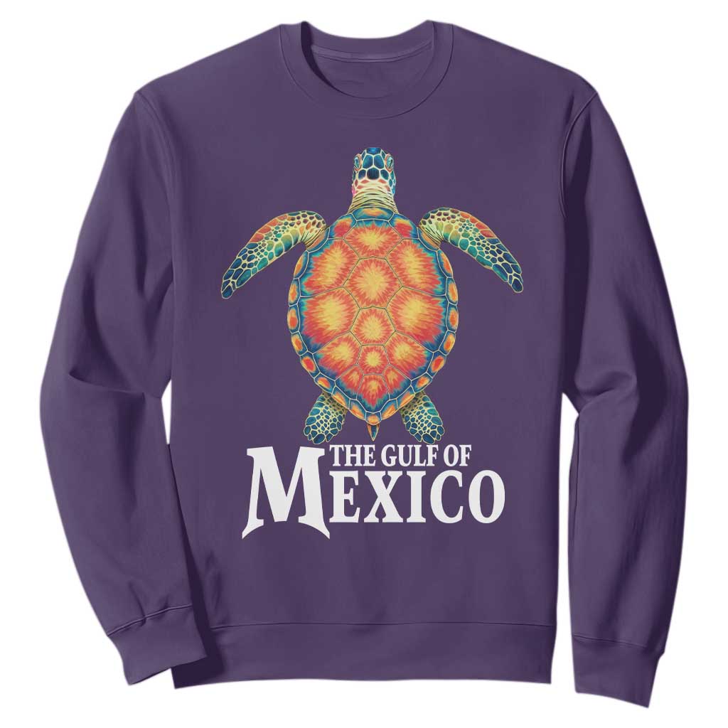 The Gulf Of Mexico Sweatshirt Sea Turtle Graphic Forever Never Forget TS02 Purple Print Your Wear