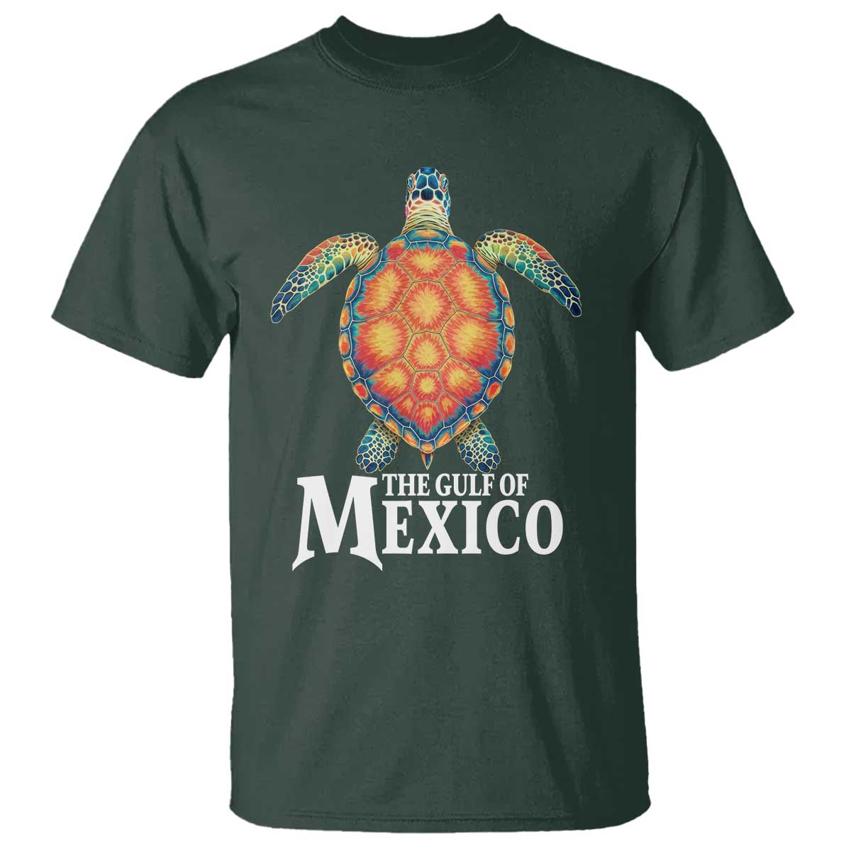 The Gulf Of Mexico T Shirt Sea Turtle Graphic Forever Never Forget TS02 Dark Forest Green Print Your Wear