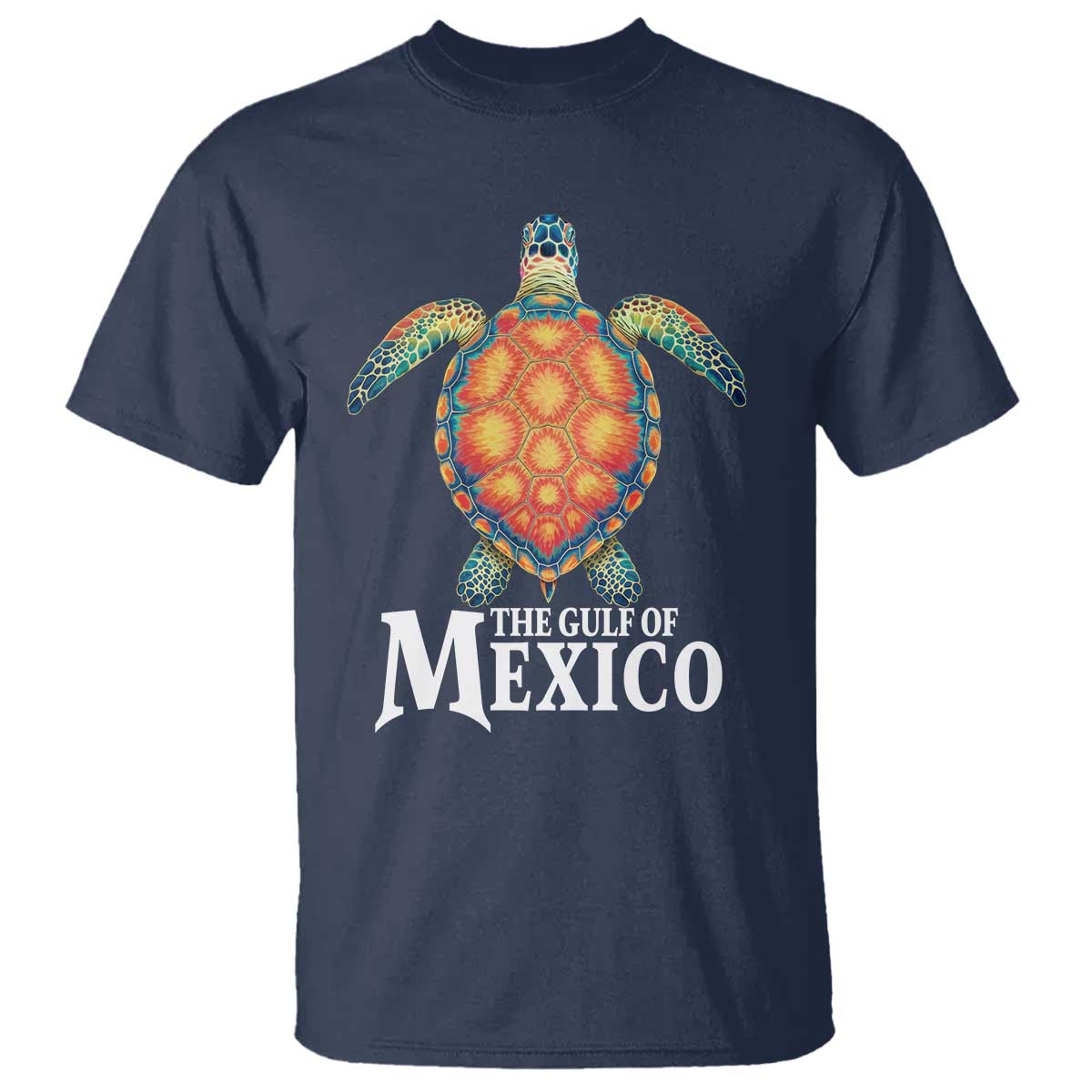 The Gulf Of Mexico T Shirt Sea Turtle Graphic Forever Never Forget TS02 Navy Print Your Wear