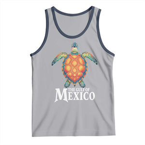 The Gulf Of Mexico Tank Top Sea Turtle Graphic Forever Never Forget TS02 Athletic Heather Navy Print Your Wear