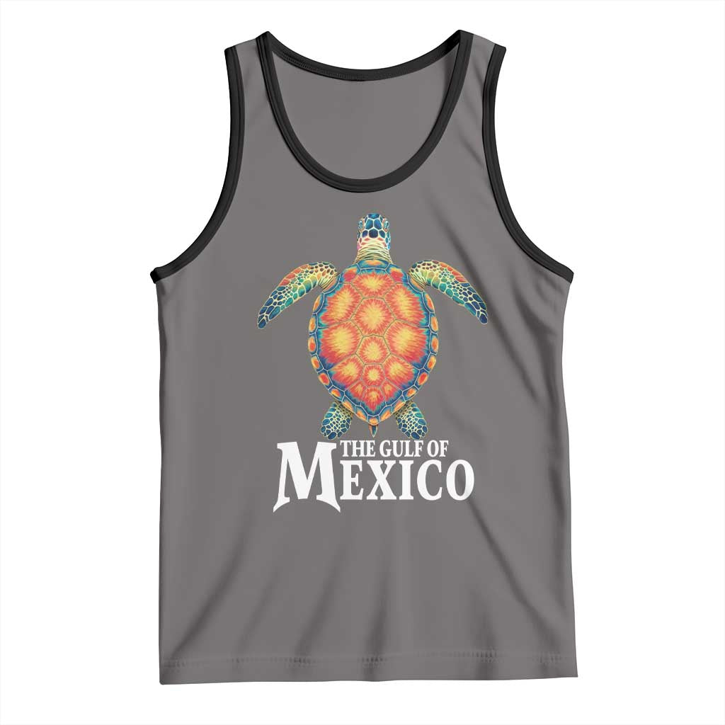 The Gulf Of Mexico Tank Top Sea Turtle Graphic Forever Never Forget TS02 Deep Heather Black Print Your Wear