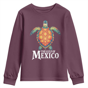 The Gulf Of Mexico Youth Sweatshirt Sea Turtle Graphic Forever Never Forget TS02 Maroon Print Your Wear