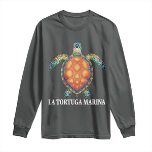 La Tortuga Marina Long Sleeve Shirt Sea Turtle Gulf Of Mexico Forever TS02 Dark Heather Print Your Wear