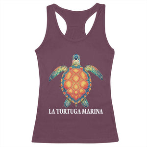 La Tortuga Marina Racerback Tank Top Sea Turtle Gulf Of Mexico Forever TS02 Maroon Print Your Wear
