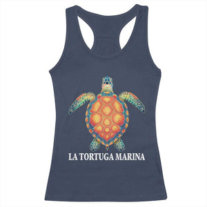 La Tortuga Marina Racerback Tank Top Sea Turtle Gulf Of Mexico Forever TS02 Navy Print Your Wear