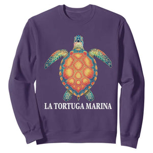 La Tortuga Marina Sweatshirt Sea Turtle Gulf Of Mexico Forever TS02 Purple Print Your Wear