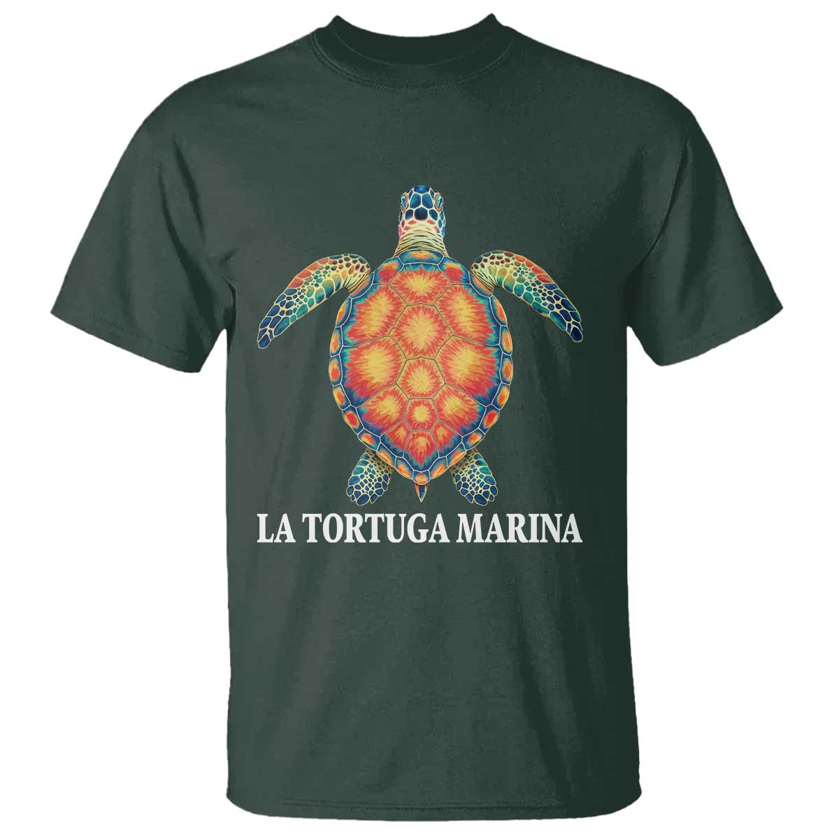 La Tortuga Marina T Shirt Sea Turtle Gulf Of Mexico Forever TS02 Dark Forest Green Print Your Wear