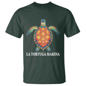 La Tortuga Marina T Shirt Sea Turtle Gulf Of Mexico Forever TS02 Dark Forest Green Print Your Wear