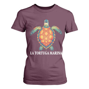 La Tortuga Marina T Shirt For Women Sea Turtle Gulf Of Mexico Forever TS02 Maroon Print Your Wear