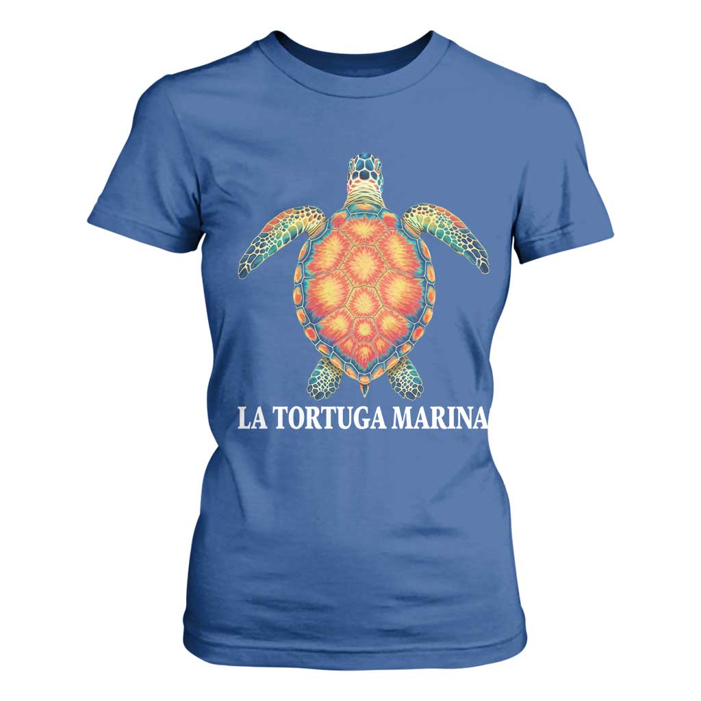 La Tortuga Marina T Shirt For Women Sea Turtle Gulf Of Mexico Forever TS02 Royal Blue Print Your Wear