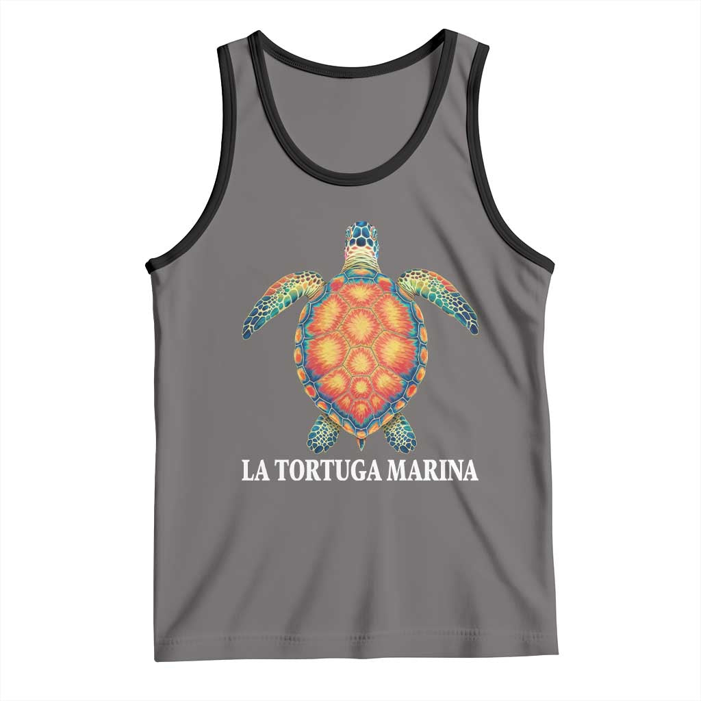 La Tortuga Marina Tank Top Sea Turtle Gulf Of Mexico Forever TS02 Deep Heather Black Print Your Wear
