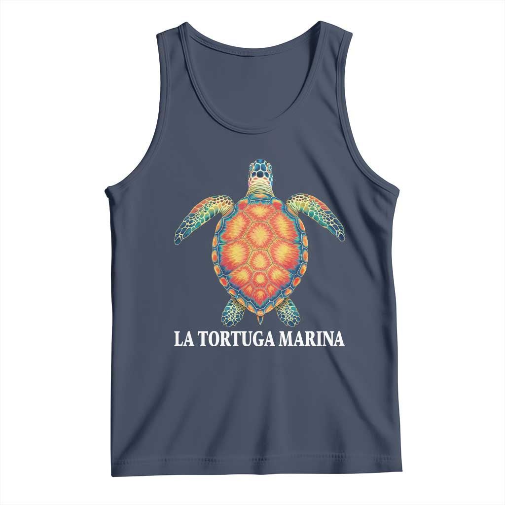 La Tortuga Marina Tank Top Sea Turtle Gulf Of Mexico Forever TS02 Navy Print Your Wear