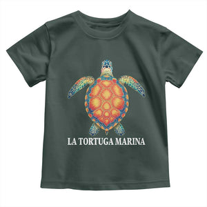 La Tortuga Marina Toddler T Shirt Sea Turtle Gulf Of Mexico Forever TS02 Dark Forest Green Print Your Wear
