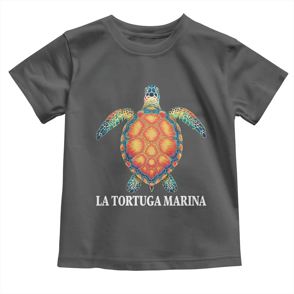 La Tortuga Marina Toddler T Shirt Sea Turtle Gulf Of Mexico Forever TS02 Dark Heather Print Your Wear