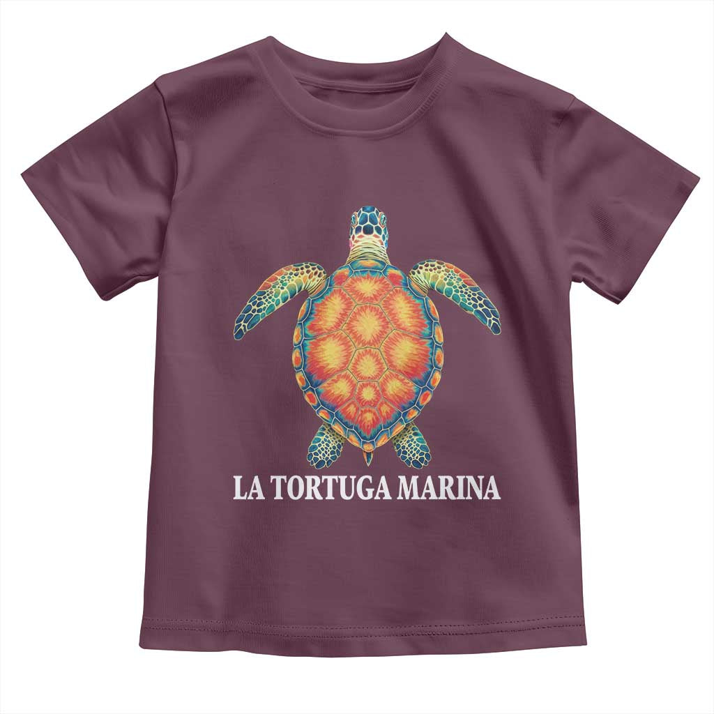 La Tortuga Marina Toddler T Shirt Sea Turtle Gulf Of Mexico Forever TS02 Maroon Print Your Wear