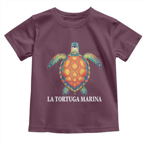 La Tortuga Marina Toddler T Shirt Sea Turtle Gulf Of Mexico Forever TS02 Maroon Print Your Wear