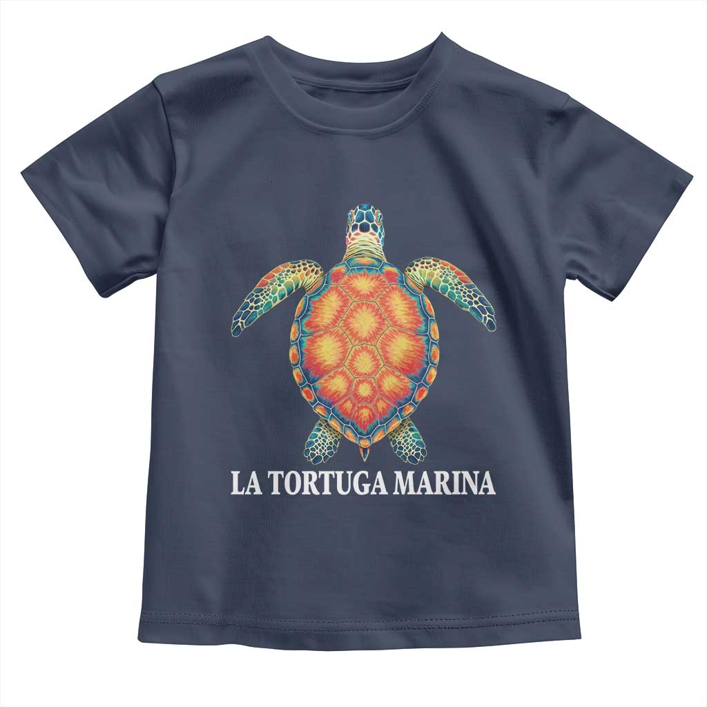 La Tortuga Marina Toddler T Shirt Sea Turtle Gulf Of Mexico Forever TS02 Navy Print Your Wear