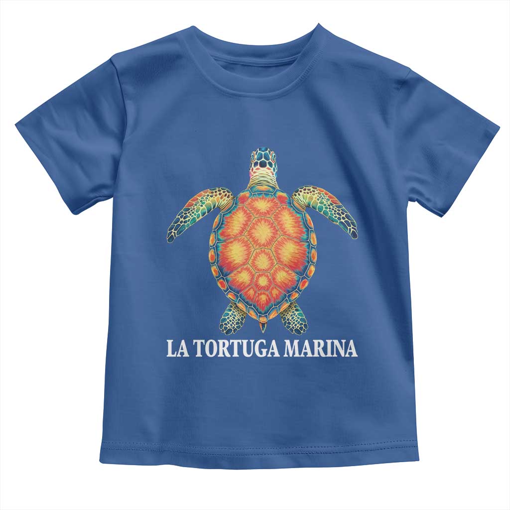 La Tortuga Marina Toddler T Shirt Sea Turtle Gulf Of Mexico Forever TS02 Royal Blue Print Your Wear