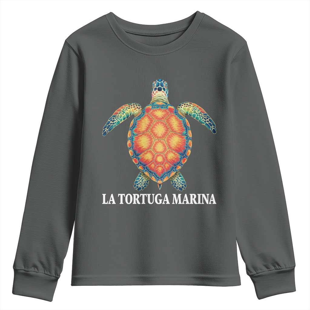 La Tortuga Marina Youth Sweatshirt Sea Turtle Gulf Of Mexico Forever TS02 Dark Heather Print Your Wear