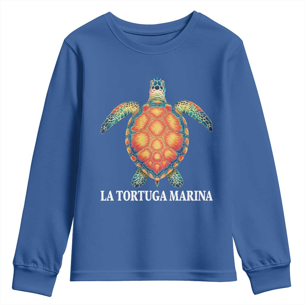 La Tortuga Marina Youth Sweatshirt Sea Turtle Gulf Of Mexico Forever TS02 Royal Blue Print Your Wear
