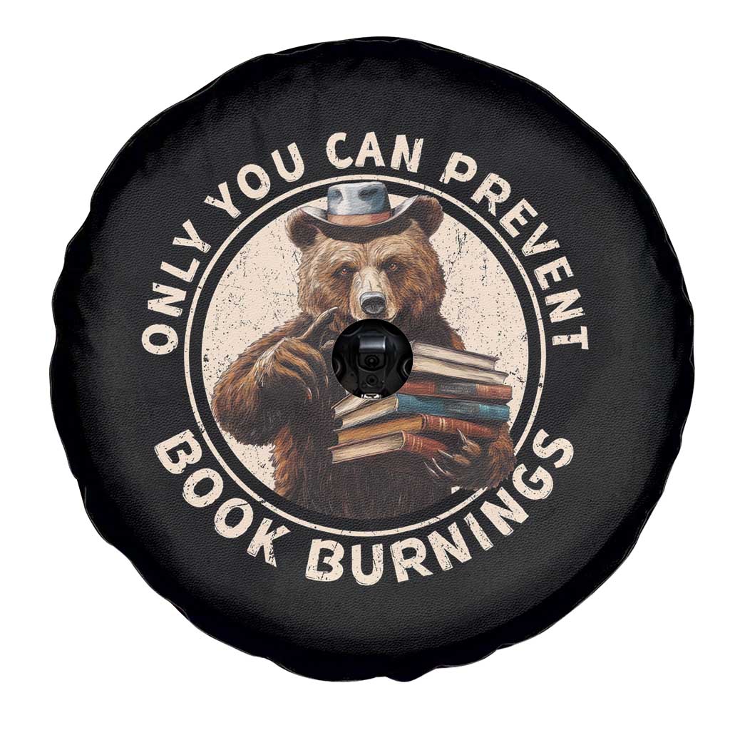 Funny Books Lover Bear Spare Tire Cover Only You Can Prevent Book Burnings TS02 Print Your Wear