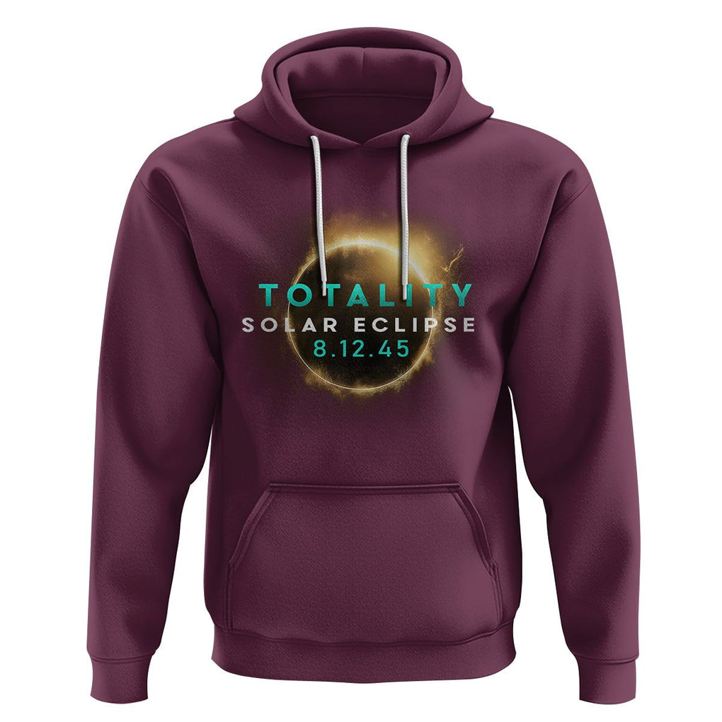 Total Solar Eclipse 2045 Hoodie American Totality August 12 TS02 Maroon Printyourwear