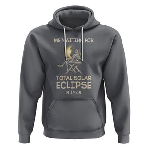 Me Waiting For Total Solar Eclipse 2045 Hoodie Funny Skeleton American Totality TS02 Charcoal Printyourwear