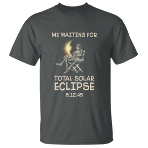 Me Waiting For Total Solar Eclipse 2045 T Shirt Funny Skeleton American Totality TS02 Dark Heather Printyourwear