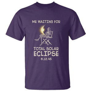 Me Waiting For Total Solar Eclipse 2045 T Shirt Funny Skeleton American Totality TS02 Purple Printyourwear