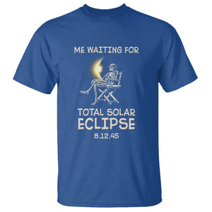 Me Waiting For Total Solar Eclipse 2045 T Shirt Funny Skeleton American Totality TS02 Royal Blue Printyourwear