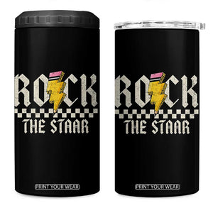 Rock The STAAR Day 4 in 1 Can Cooler Tumbler Texas Teacher Student Motivational Testing TS02 One Size: 16 oz Black Print Your Wear
