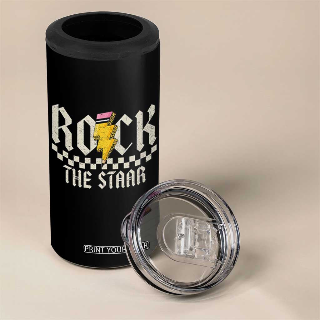 Rock The STAAR Day 4 in 1 Can Cooler Tumbler Texas Teacher Student Motivational Testing TS02 Print Your Wear