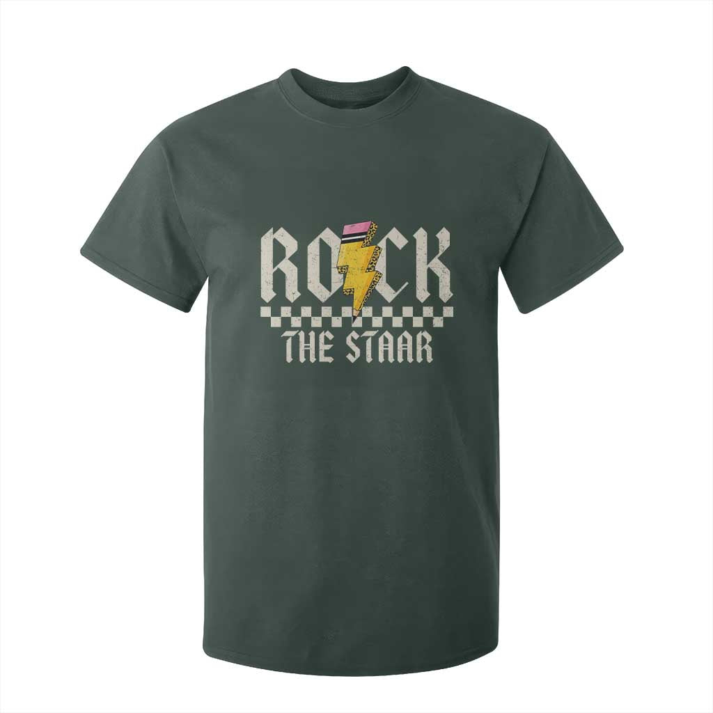 Rock The STAAR Day T Shirt For Kid Texas Teacher Student Motivational Testing TS02 Dark Forest Green Print Your Wear