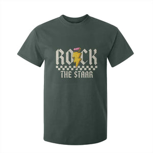 Rock The STAAR Day T Shirt For Kid Texas Teacher Student Motivational Testing TS02 Dark Forest Green Print Your Wear