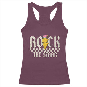 Rock The STAAR Day Racerback Tank Top Texas Teacher Student Motivational Testing TS02 Maroon Print Your Wear