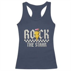 Rock The STAAR Day Racerback Tank Top Texas Teacher Student Motivational Testing TS02 Navy Print Your Wear