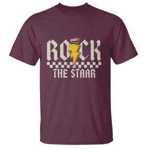 Rock The STAAR Day T Shirt Texas Teacher Student Motivational Testing TS02 Maroon Print Your Wear