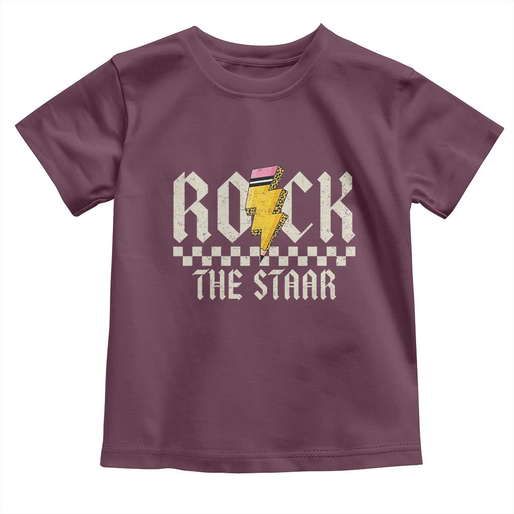 Rock The STAAR Day Toddler T Shirt Texas Teacher Student Motivational Testing TS02 Maroon Print Your Wear