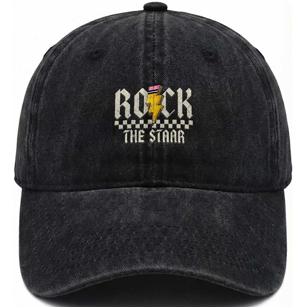 Rock The STAAR Day Washed Cotton Baseball Cap Texas Teacher Student Motivational Testing TS02 Print Your Wear