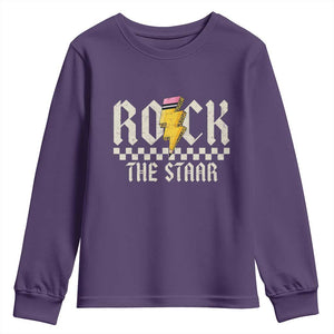 Rock The STAAR Day Youth Sweatshirt Texas Teacher Student Motivational Testing TS02 Purple Print Your Wear