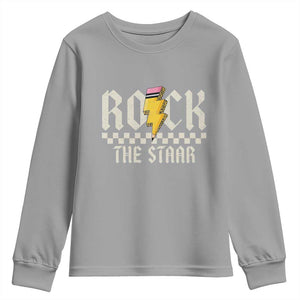 Rock The STAAR Day Youth Sweatshirt Texas Teacher Student Motivational Testing TS02 Sport Gray Print Your Wear