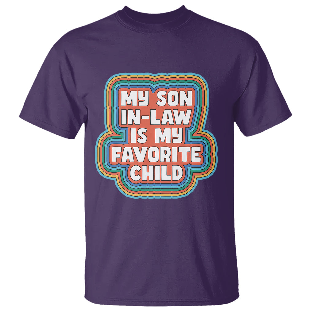 Son In Law T Shirt My Son In Law Is My Favorite Child Funny Family Groovy Retro TS02 Purple Printyourwear